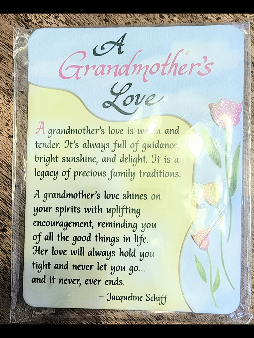 A Grandmother's Love Decorative Plaque - Pink & Light Blue